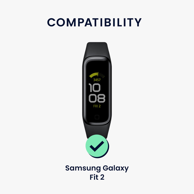kwmobile Sports Armband compatible with Samsung Galaxy Fit 2 Strap Large Set Smartwatch Band