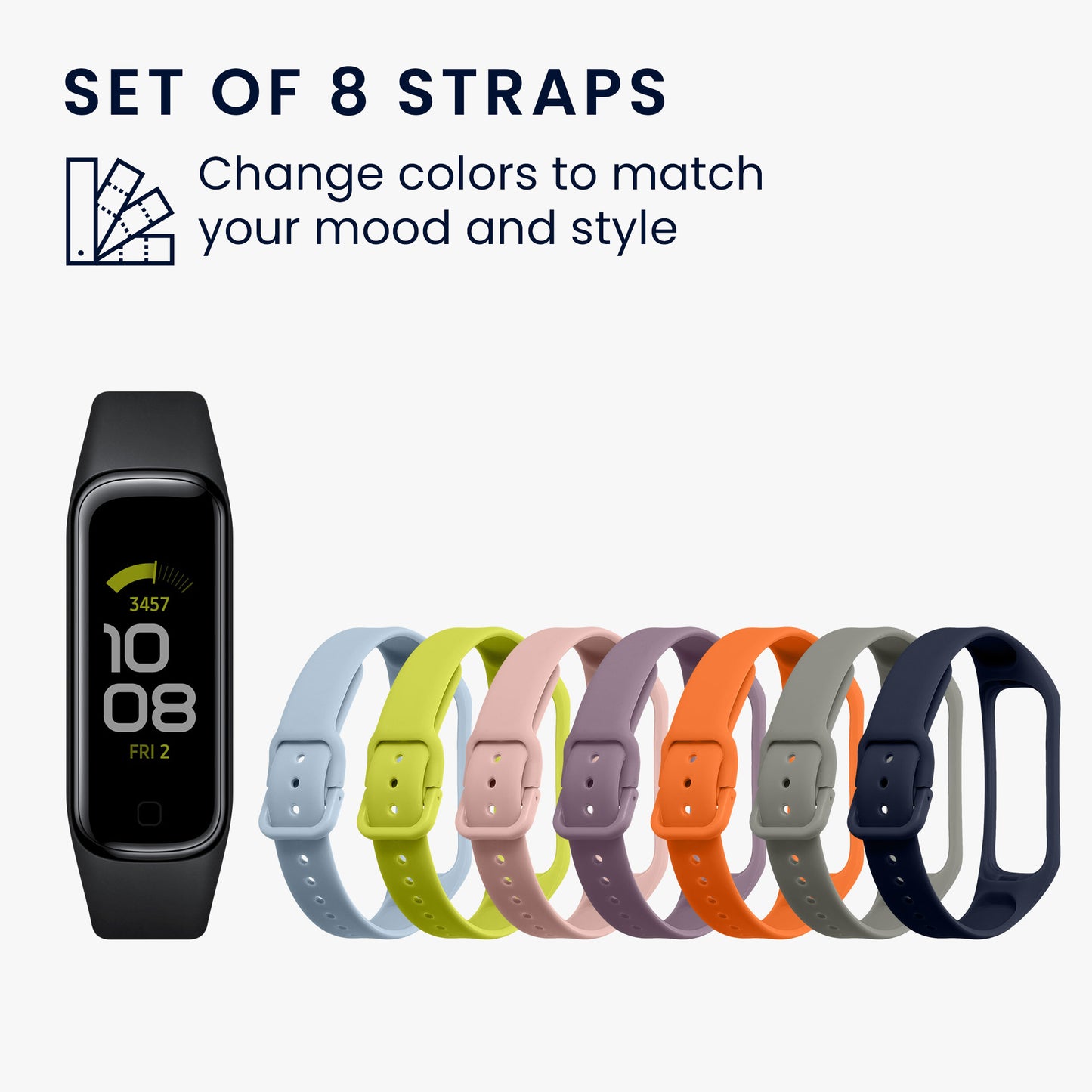 kwmobile Sports Armband compatible with Samsung Galaxy Fit 2 Strap Large Set Smartwatch Band