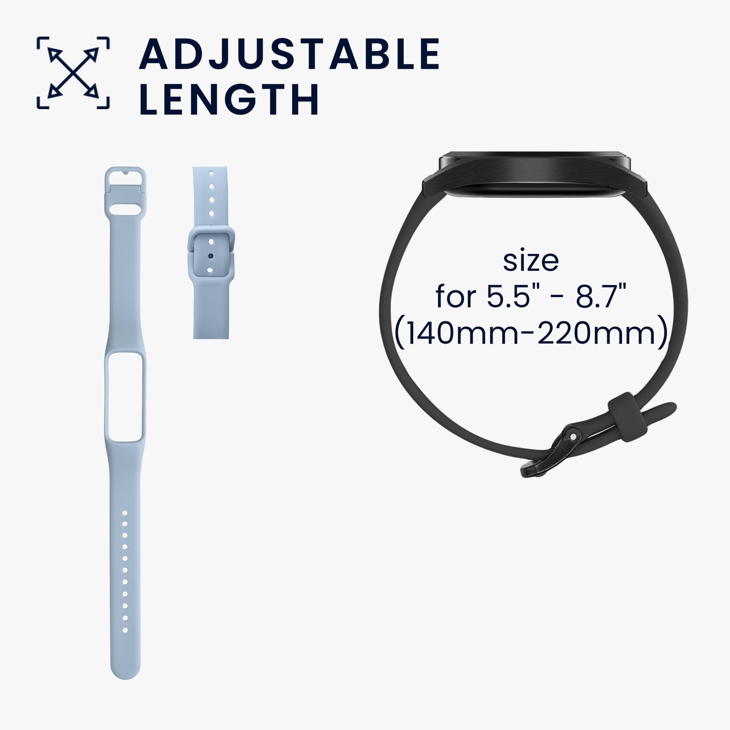 kwmobile Sports Armband compatible with Samsung Galaxy Fit 2 Strap Large Set Smartwatch Band