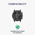 kwmobile Silicone Watch Strap for Ticwatch Pro 3 Ultra / Pro 3 / S2 / GTX Band Replacement Strap for Fitness Tracker Interchangeable Strap Smartwatch