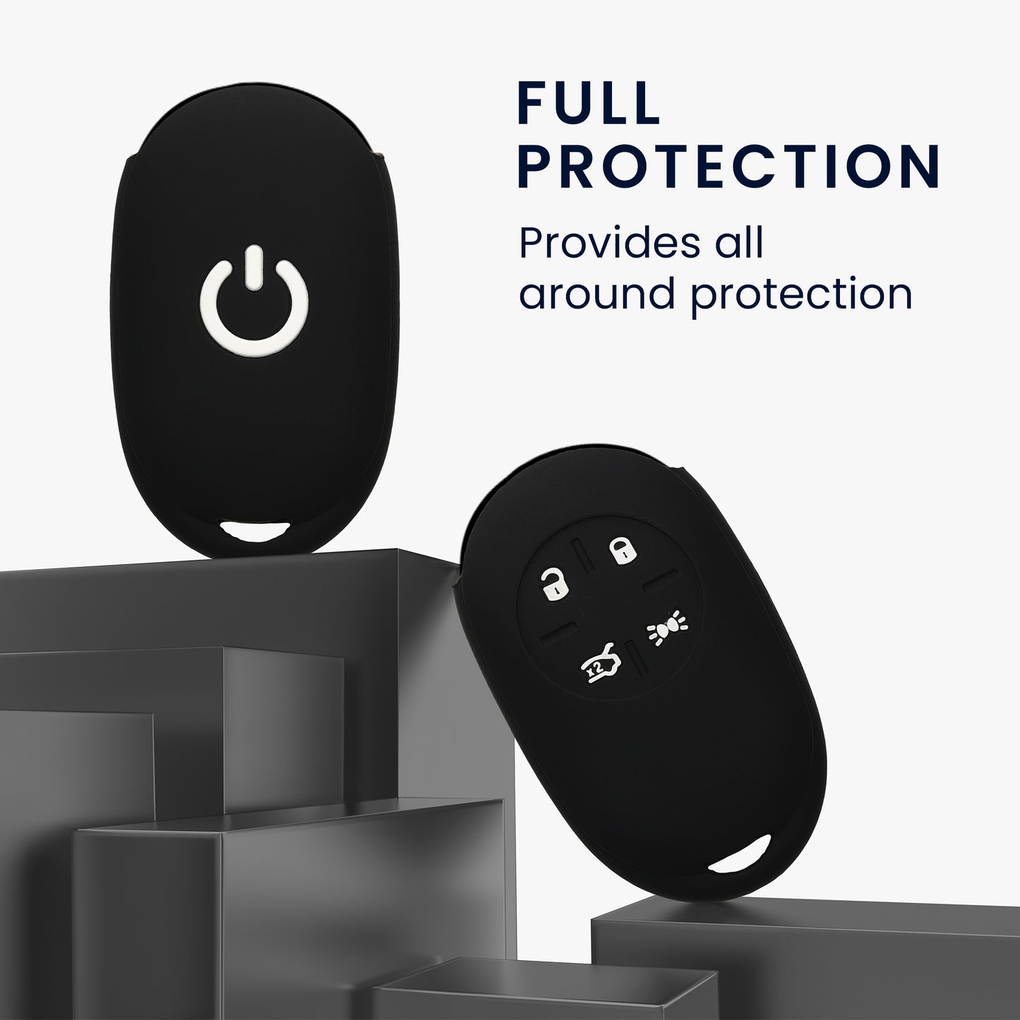 kwmobile Car Key Cover Compatible with Fiat 500E 4-Button Car Key