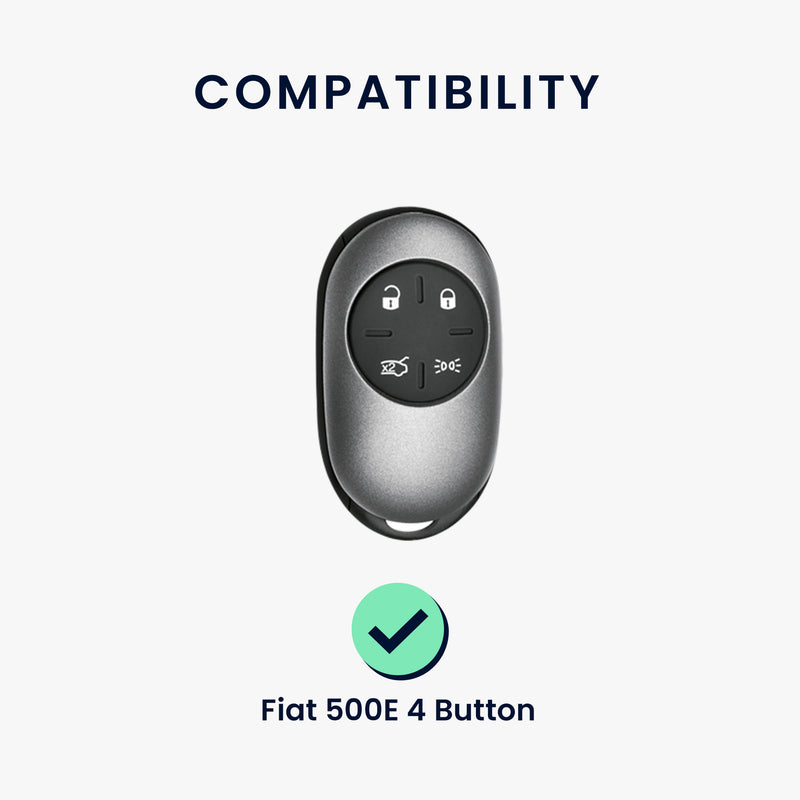 kwmobile Car Key Cover Compatible with Fiat 500E 4-Button Car Key