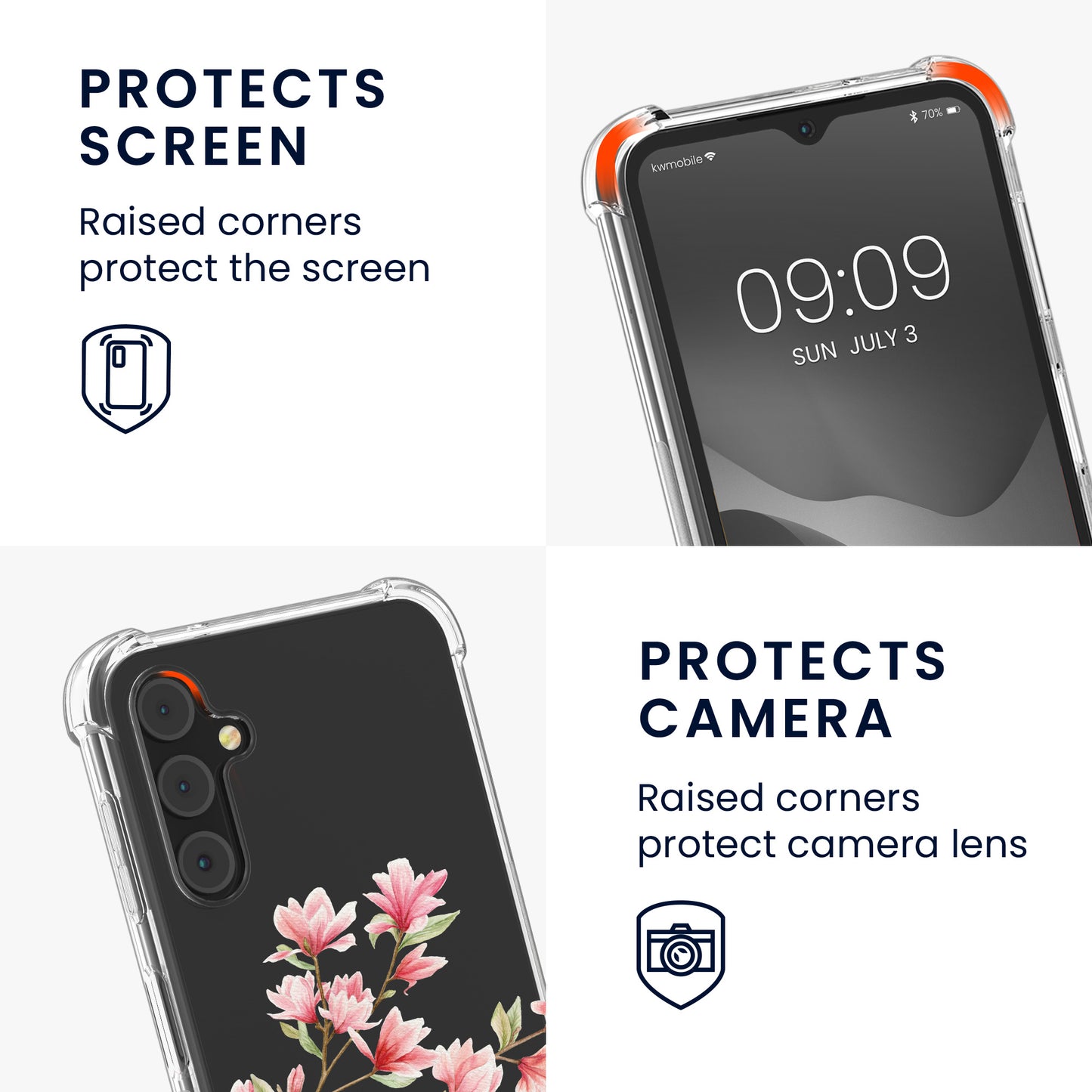 kwmobile Necklace Case compatible with Samsung Galaxy A14 5G Silicone Cover with Lanyard