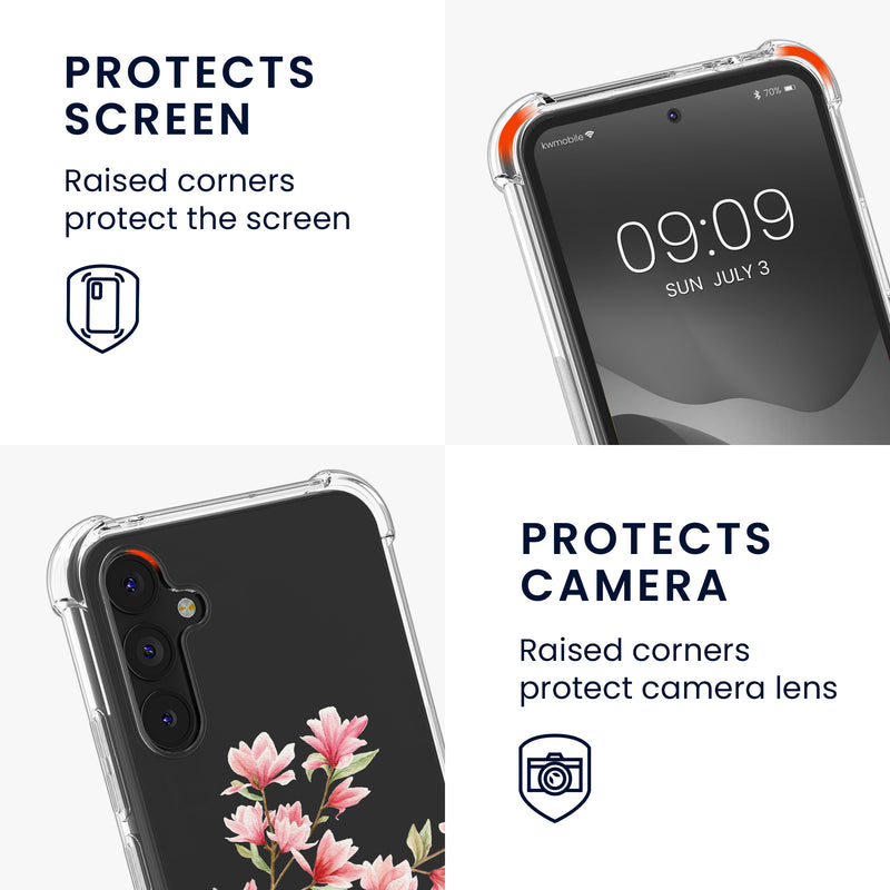 kwmobile Necklace Case compatible with Samsung Galaxy A34 5G Silicone Cover with Lanyard