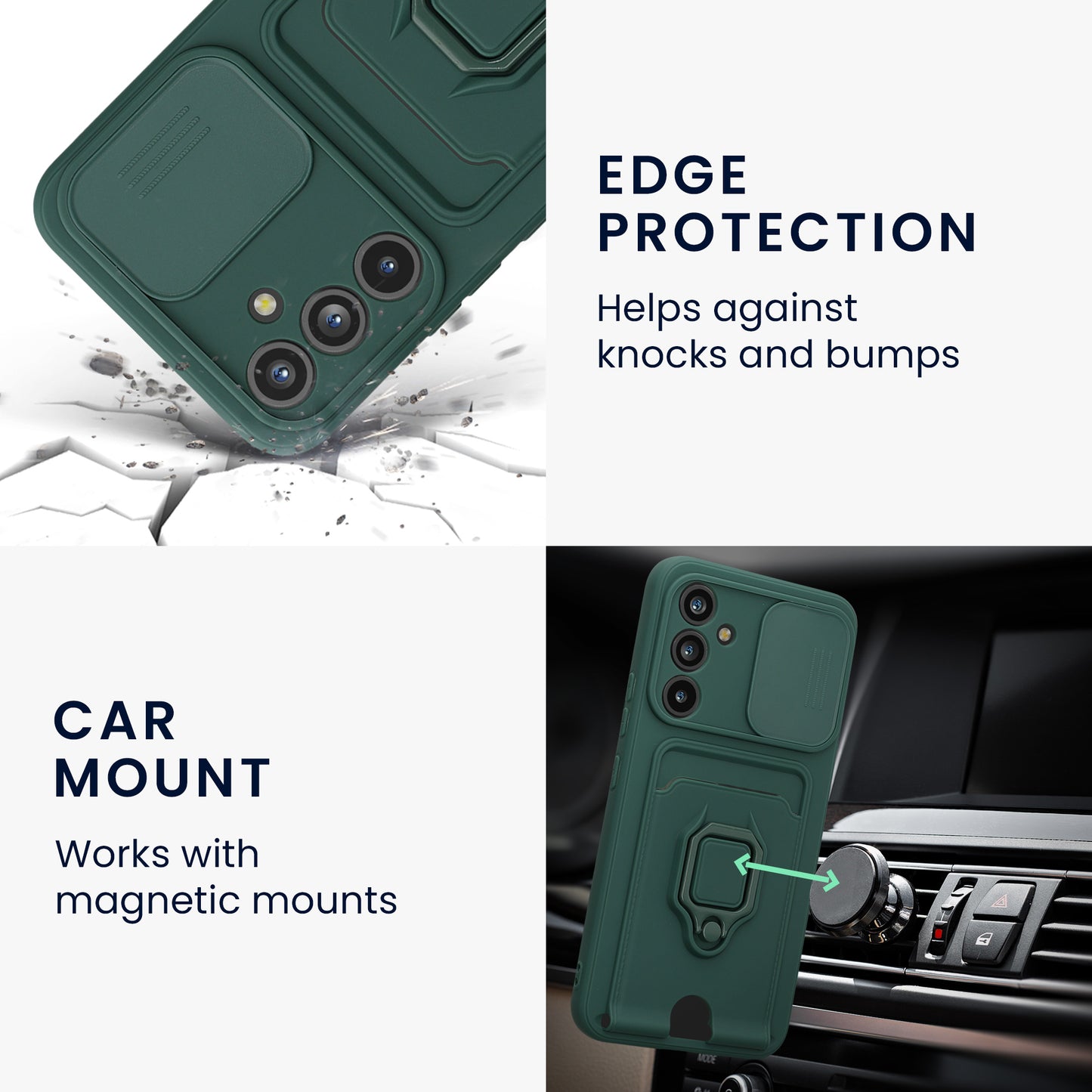 kwmobile Phone Case compatible with Samsung Galaxy A54 5G - Soft Case with Camera Protection - Card Slot
