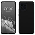 kwmobile Hülle kompatibel mit Motorola Edge 40 Pro / Edge+ (2023) Hülle - Silikon Handy Case - Handyhülle weiche Oberfläche - kabelloses Laden - Schwarz Schwarz  
