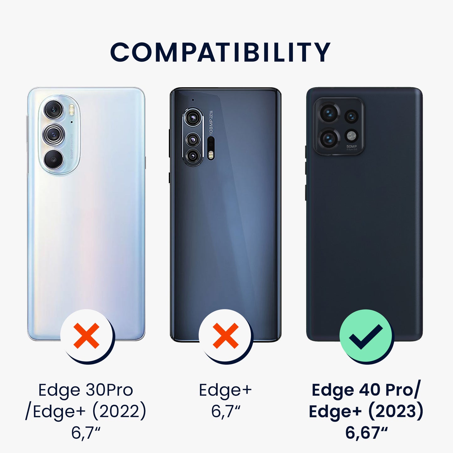 kwmobile Case for Motorola Edge 40 Pro / Edge+ (2023) - Silicone Cover - Wireless Charging Compatible - Protective Cover
