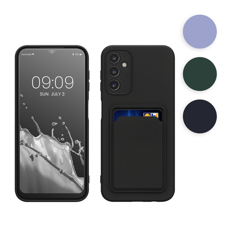 kwmobile Handyhülle kompatibel mit Samsung Galaxy A14 5G Hülle - Handy Cover mit Fach für Karten - in Lavendel Lavendel  