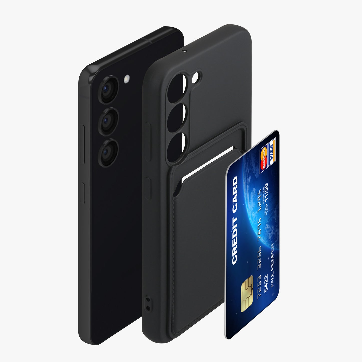 kwmobile Phone Case compatible with Samsung Galaxy S23 Case - Phone Cover with Card Slot