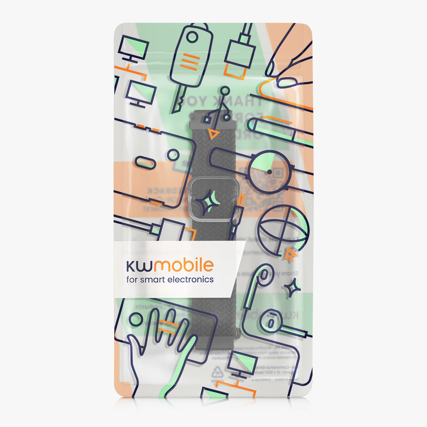 kwmobile Wristband compatible with Huami Amazfit GTR Mini / GTS 4 Mini / GTS 3 / Amazfit Active 2 / Active Edge Fitness Tracker Sports Strap Band Inner Dimensions from