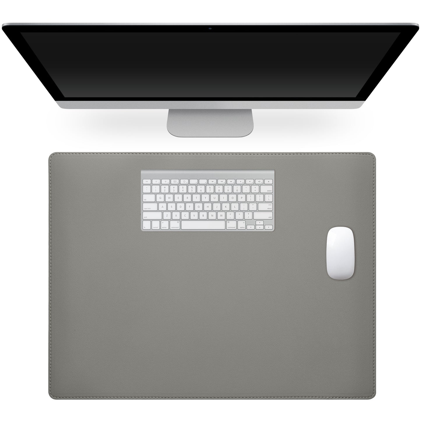 kwmobile Kunstleder Schreibtischunterlage 40 x 30 cm - Schreibtisch Unterlage Mauspad groß - Schreibunterlage rutschfest für Home Office Büro Grau Grau  