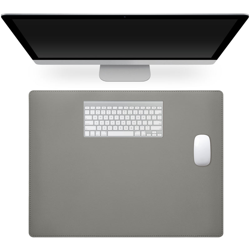 kwmobile Kunstleder Schreibtischunterlage 40 x 30 cm - Schreibtisch Unterlage Mauspad groß - Schreibunterlage rutschfest für Home Office Büro Grau Grau  