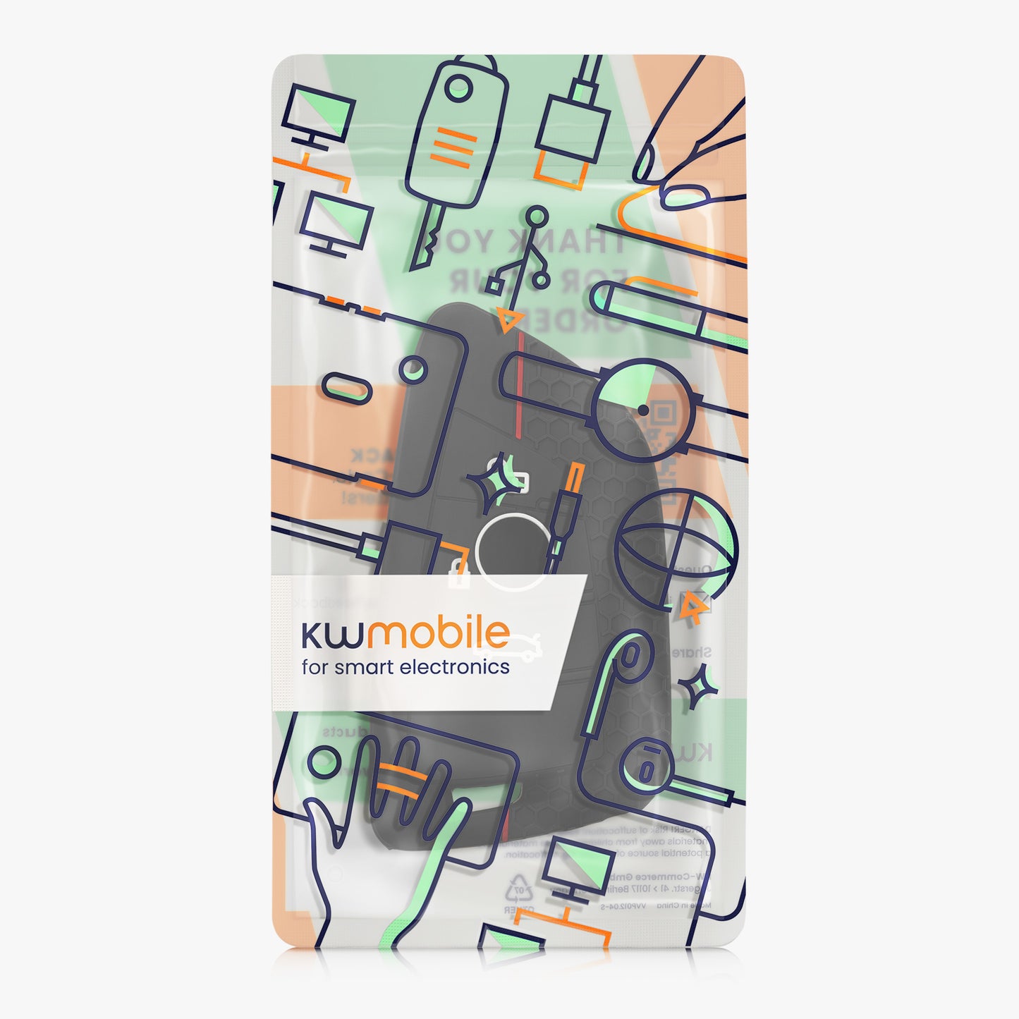 kwmobile Car Key Cover Compatible with BMW 3-Button Smart Key Car Key Fob Cover