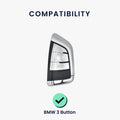 kwmobile Car Key Cover Compatible with BMW 3-Button Smart Key Car Key Fob Cover