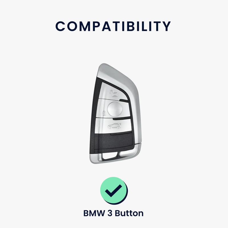 kwmobile Car Key Cover Compatible with BMW 3-Button Smart Key Car Key Fob Cover