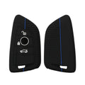 kwmobile Autoschlüssel Schutzhülle kompatibel mit BMW 3-Tasten Smart Key Autoschlüssel Hülle - Schlüsselhülle aus Silikon - in Schwarz Blau Schwarz  [dsg02]