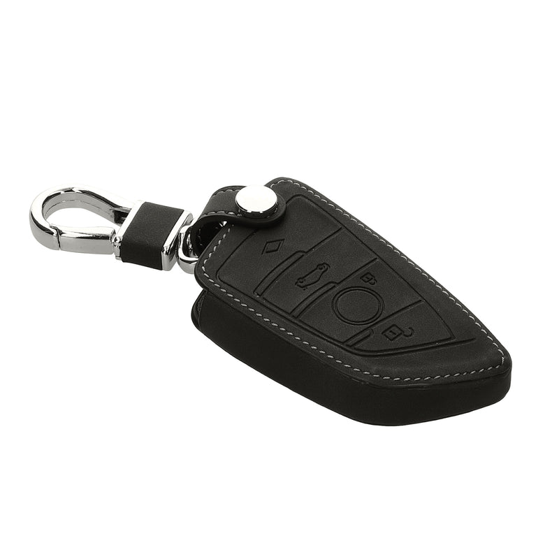kwmobile Car Key Fob Cover Compatible with BMW 3-Button Smart Key - Faux Leather Protective Case for Key
