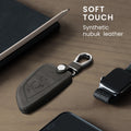kwmobile Car Key Fob Cover Compatible with BMW 3-Button Smart Key - Faux Leather Protective Case for Key