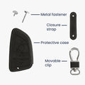 kwmobile Car Key Fob Cover Compatible with BMW 3-Button Smart Key - Faux Leather Protective Case for Key