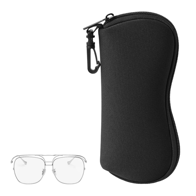 kwmobile Glasses Case - Soft Pouch for Glasses or Sunglasses - Case with Carabiner for Hanging