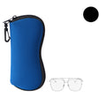 kwmobile Brillenetui aus Neopren in Grau - weiche Tasche für Brille oder Sonnenbrille - Etui Case mit Karabiner zum Anhängen Grau  