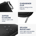 kwmobile Glasses Case - Soft Pouch for Glasses or Sunglasses - Case with Carabiner for Hanging