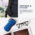 kwmobile Glasses Case - Soft Pouch for Glasses or Sunglasses - Case with Carabiner for Hanging