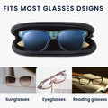 kwmobile Glasses Case - Soft Pouch for Glasses or Sunglasses - Case with Carabiner for Hanging