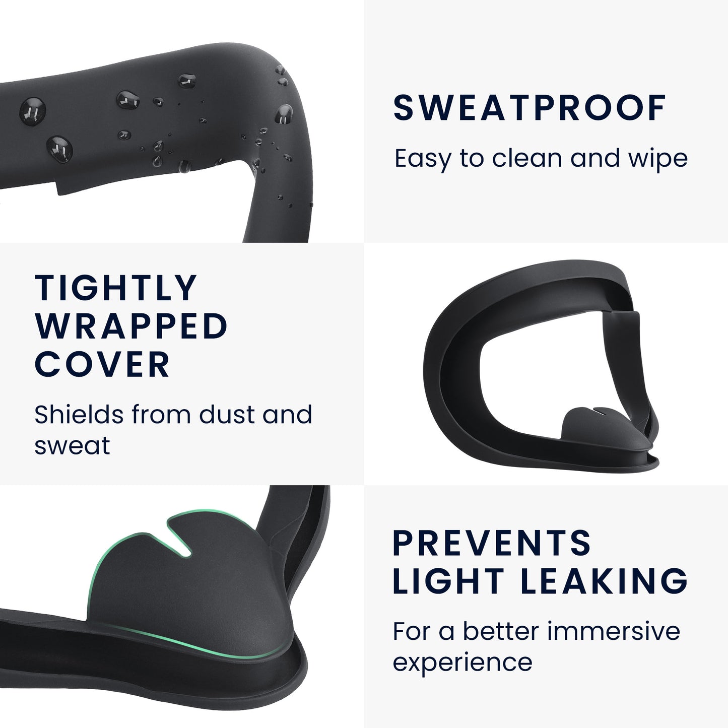 kwmobile VR Mask Compatible with Meta Quest 2 Face Mask Cover VR Glasses Mask Against Sweat and Dirt