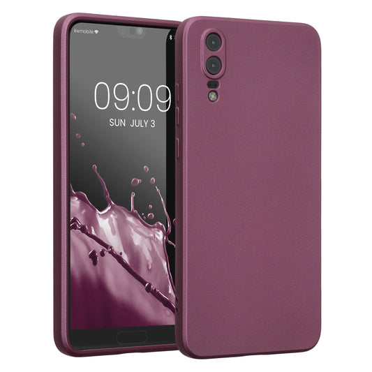 kwmobile Handyhülle kompatibel mit Huawei P20 Hülle - weiche Silikon Case metallisch schimmernd in Metallic Lavendel Metallic Lavendel  