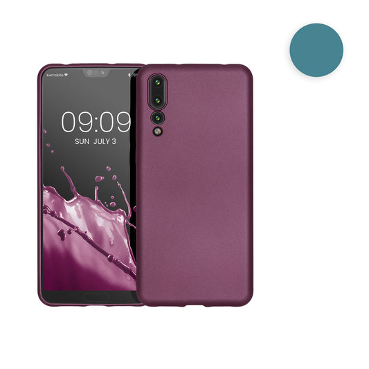 kwmobile Handyhülle kompatibel mit Huawei P20 Pro Hülle - weiche Silikon Case metallisch schimmernd in Metallic Mintgrün Metallic Mintgrün  