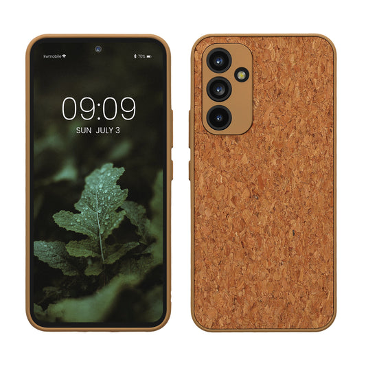 kwmobile Hülle kompatibel mit Samsung Galaxy A54 5G - Kork Handyhülle Cover - Schutzhülle TPU Case in Hellbraun Hellbraun  