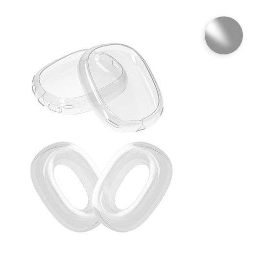 kwmobile 2in1 Set Hülle kompatibel mit Apple AirPods Max Cover - TPU Silikon Kopfhörer Case - Schutzhülle beidseitig in Transparent Transparent  [dsg01]