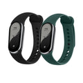 kwmobile 2x Uhrenarmband für Xiaomi Mi Band 10 / Mi Band 9 / 8 Armband - Fitnesstracker Band Set aus TPU Silikon - Ersatzarmband Smartwatch - Schwarz Dunkelgrün Schwarz  [dsg01]
