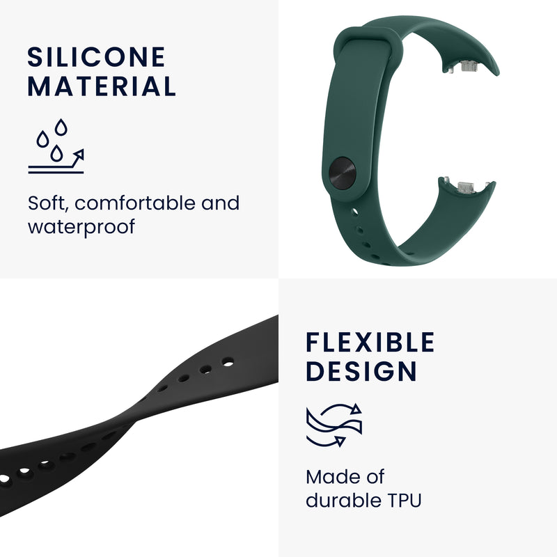 kwmobile Watch Strap for Xiaomi Mi Band 10 / Mi Band 9 / 8 Strap Fitness Tracker Band Set Replacement Strap Smartwatch