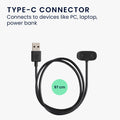 kwmobile USB C Charging Cable compatible with Huami Amazfit GTR Mini / GTS 4 Mini / GTS 2 Mini / Active Edge / T-Rex Pro - Cable Charger - Smart Watch Type C Replacement Cable - Fitness Tracker Charging Cable