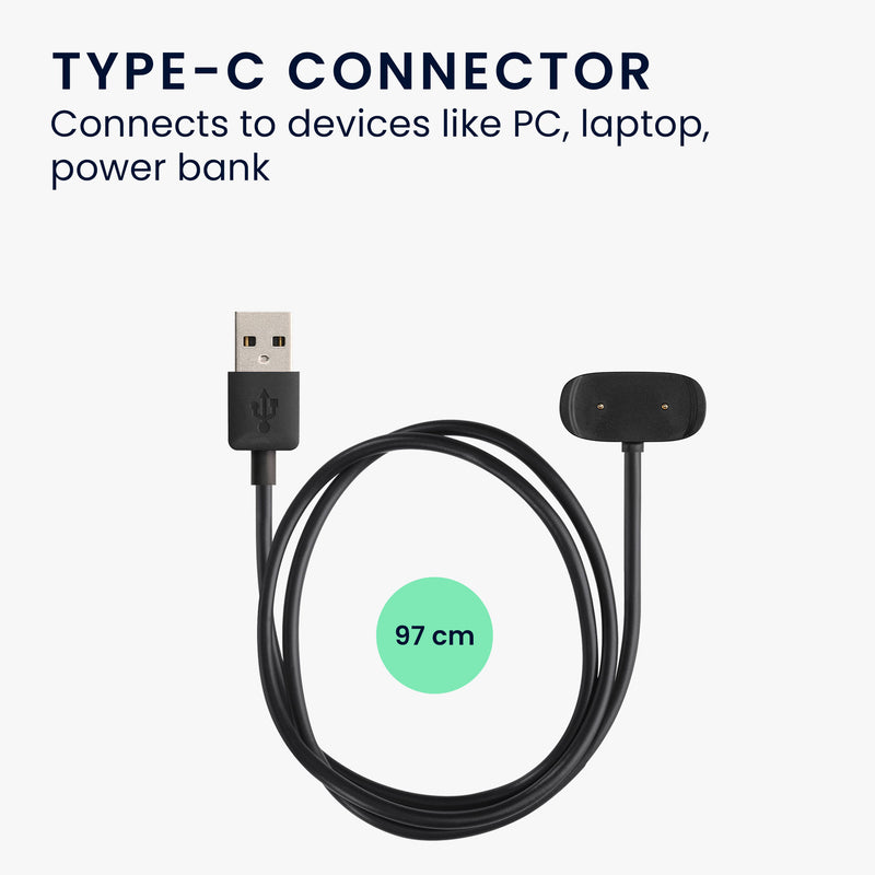 kwmobile USB C Charging Cable compatible with Huami Amazfit GTR Mini / GTS 4 Mini / GTS 2 Mini / Active Edge / T-Rex Pro - Cable Charger - Smart Watch Type C Replacement Cable - Fitness Tracker Charging Cable