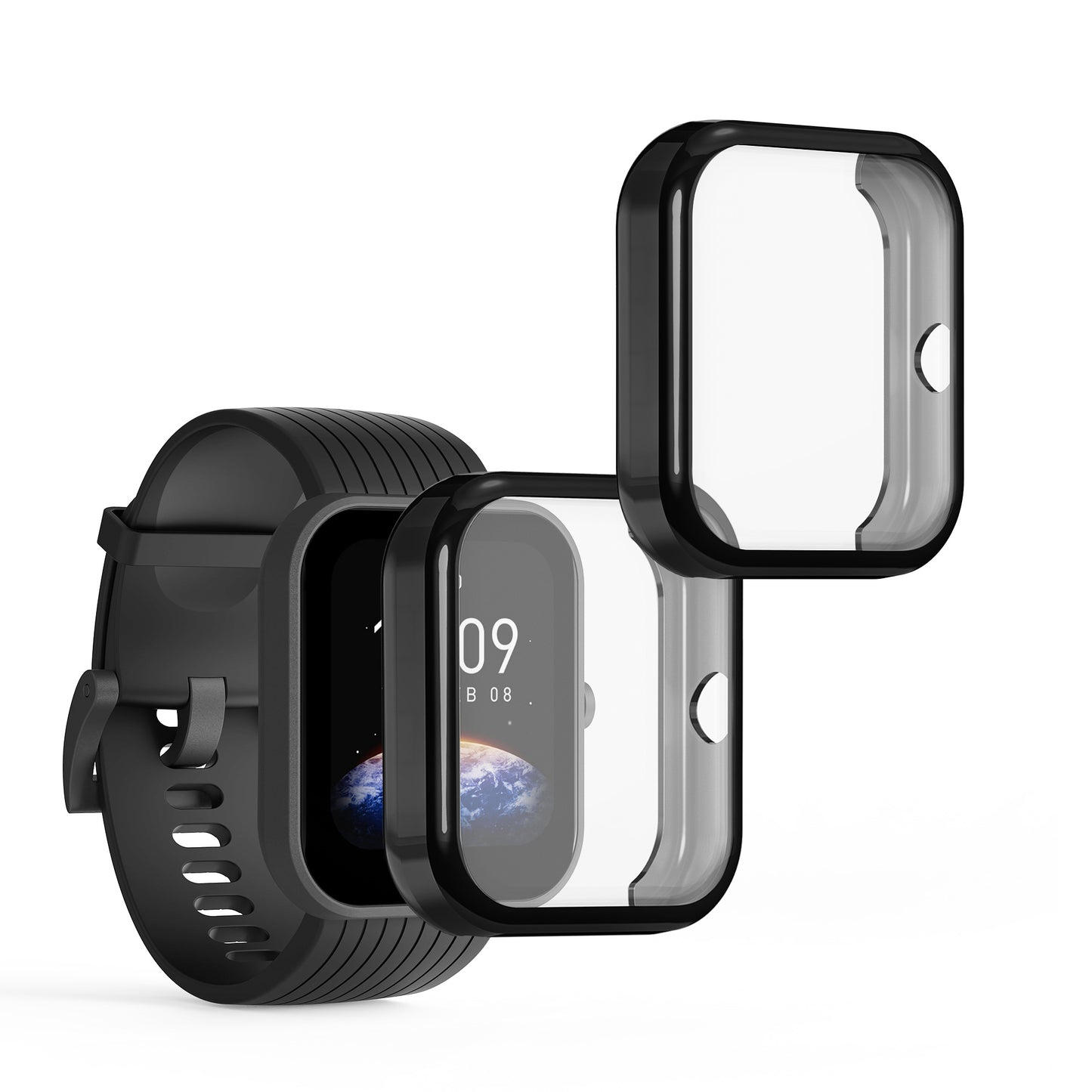 kwmobile Silicone Case for Huami Amazfit Bip 3 / Bip 3 Pro Protective Cover Full Body Display Cover Set