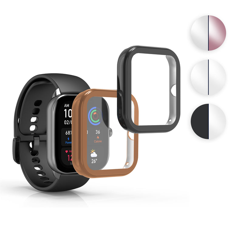 kwmobile 2x Schutzhülle kompatibel mit Huami Amazfit GTS 4 Mini Hülle - Fullbody Cover Set aus Silikon - Transparent Transparent  [dsg03]