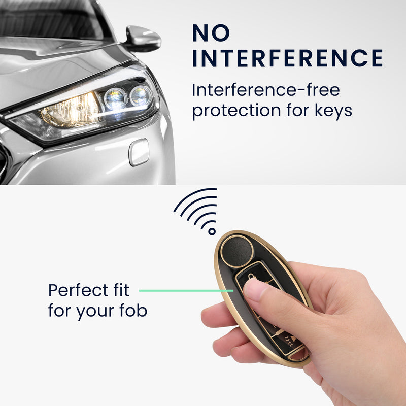 kwmobile Car Key Cover Compatible with Nissan 4-Button Car Key - Silicone Key Fob Cover