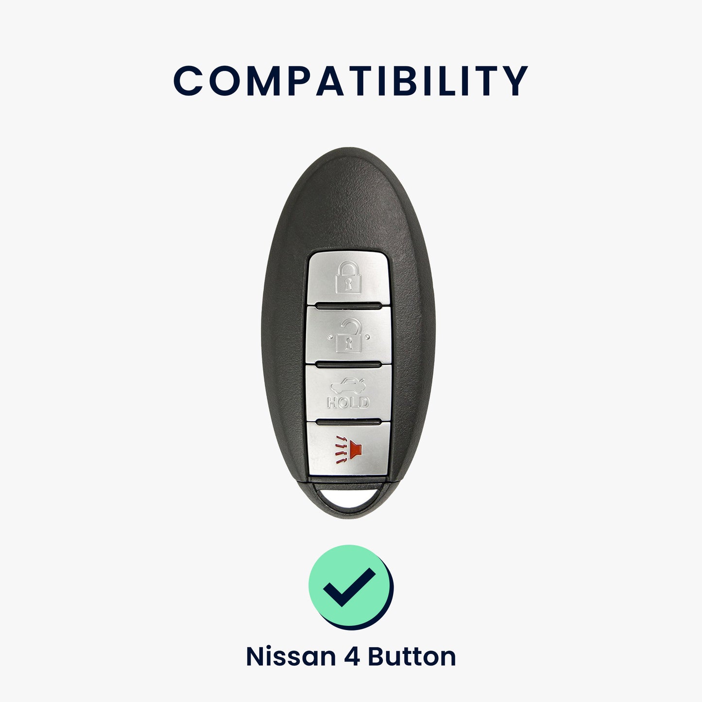 kwmobile Car Key Cover Compatible with Nissan 4-Button Car Key - Silicone Key Fob Cover