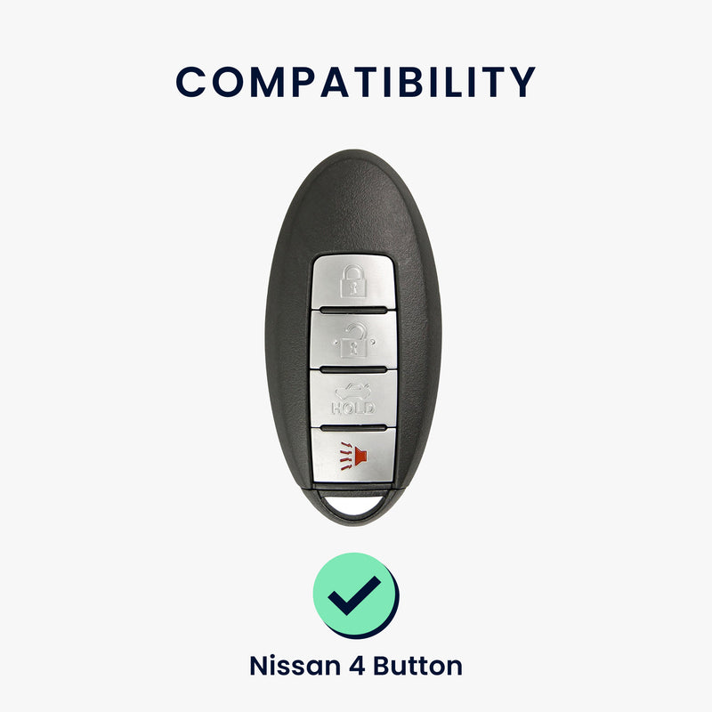 kwmobile Car Key Cover Compatible with Nissan 4-Button Car Key - Silicone Key Fob Cover