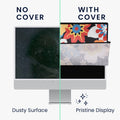 kwmobile Cover compatible with 20-22" Monitor Dust Cover Protective Cover for PC Monitor Computer Screen Cover Dust Hood Hood