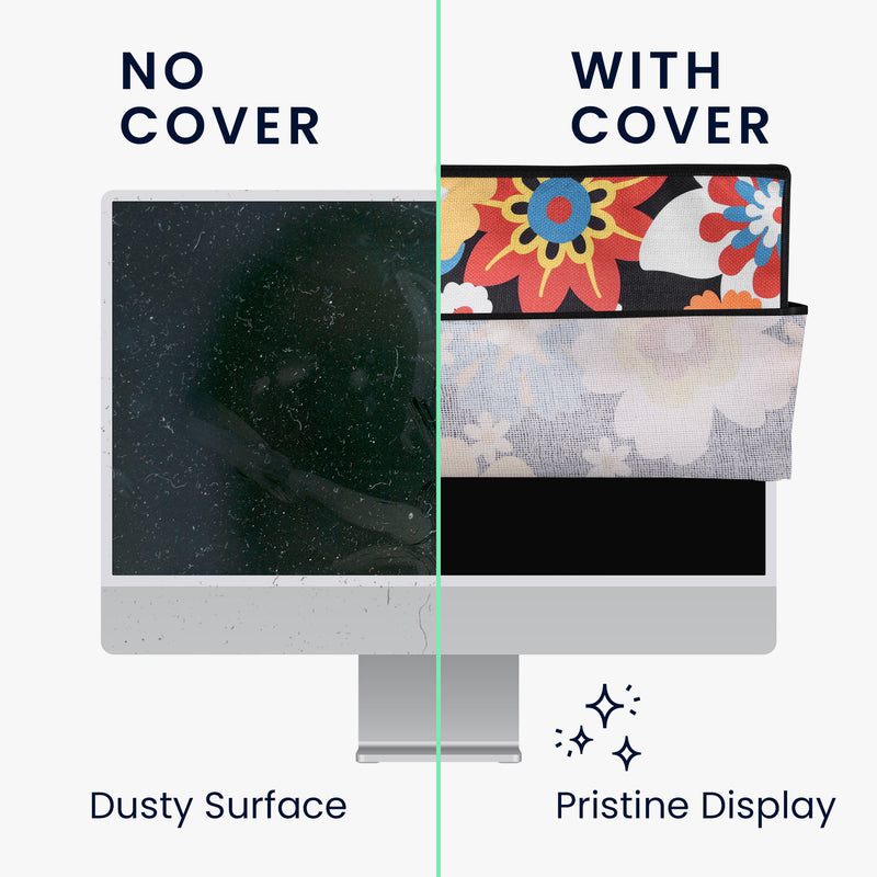 kwmobile Cover compatible with 20-22" Monitor Dust Cover Protective Cover for PC Monitor Computer Screen Cover Dust Hood Hood