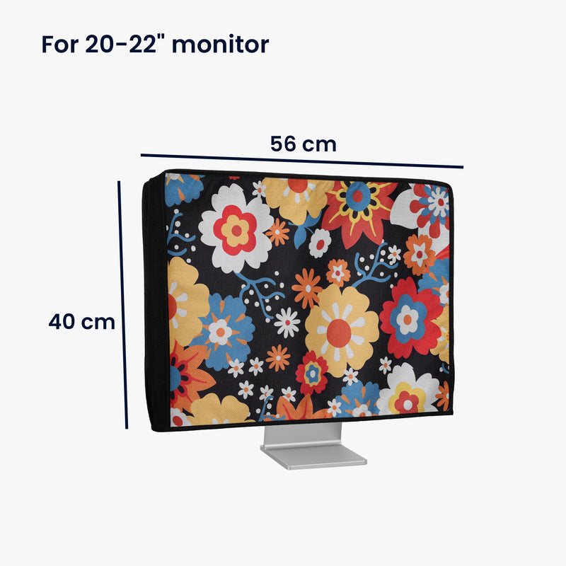 kwmobile Cover compatible with 20-22" Monitor Dust Cover Protective Cover for PC Monitor Computer Screen Cover Dust Hood Hood