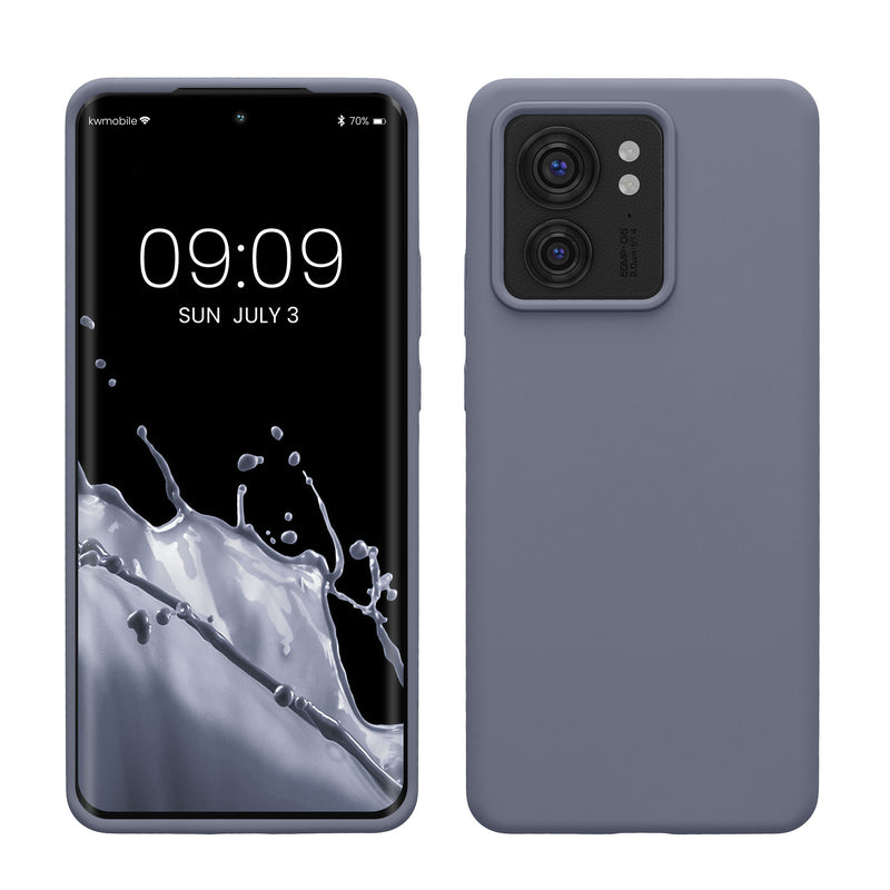 kwmobile Hülle kompatibel mit Motorola Edge 40 Hülle - Silikon Handy Case - Handyhülle weiche Oberfläche - kabelloses Laden - Lavendelgrau Lavendelgrau  