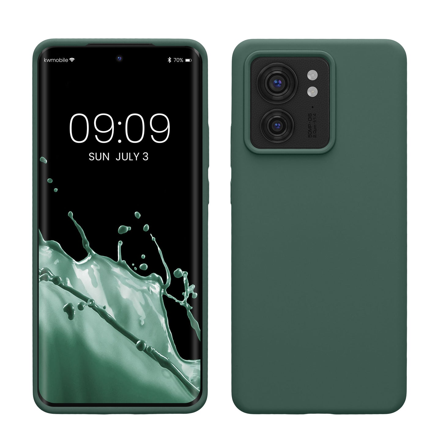 kwmobile Hülle kompatibel mit Motorola Edge 40 Hülle - Silikon Handy Case - Handyhülle weiche Oberfläche - kabelloses Laden - Tannengrün Tannengrün  