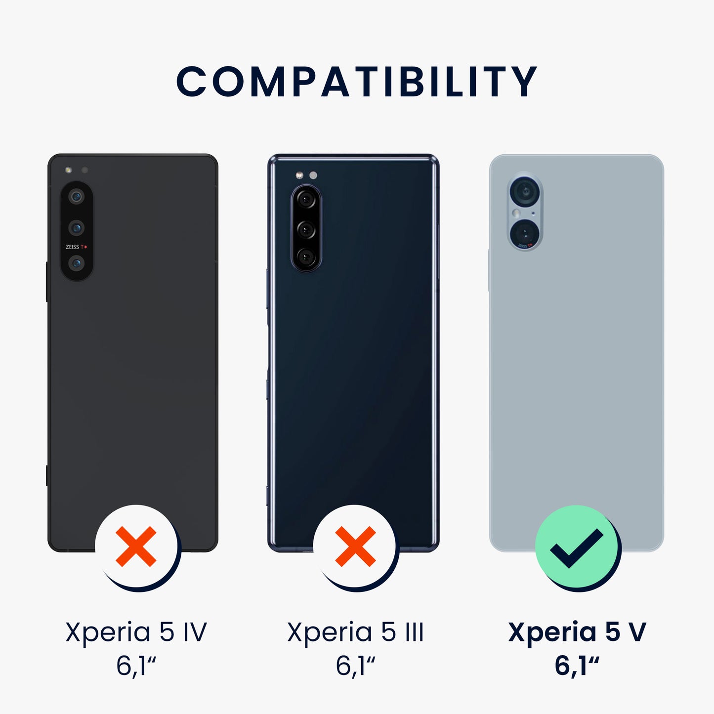 kwmobile Phone Case for Sony Xperia 5 V Cover Protective Case