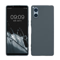 kwmobile Hülle kompatibel mit Sony Xperia 5 V Hülle - weiches TPU Silikon Case - Cover geeignet für kabelloses Laden - Dunkler Schiefer Dunkler Schiefer  