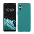 kwmobile Hülle kompatibel mit Sony Xperia 5 V Hülle - weiches TPU Silikon Case - Cover geeignet für kabelloses Laden - Petrol matt Petrol matt  